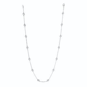 2.00 Carat Diamond by the Yard Necklace G SI 14K White Gold 14 stones 18 inches